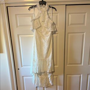 foxiedox Cream Lace Dress with Delicate Trim